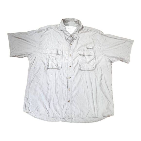 World Wide Sportsman 4XL Gray Short Sleeve Fishing Shirt Vented Front Pockets - Picture 1 of 5